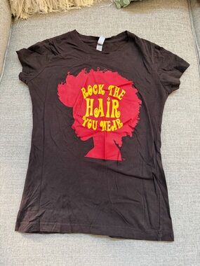 Brown Tshirt Rock the Hair you wear
